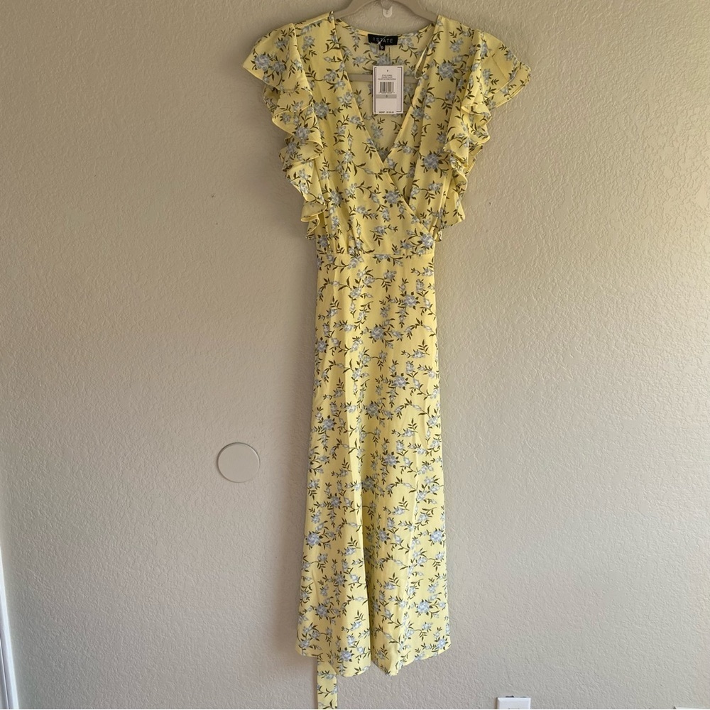 1. State Prairie Dance Honeysuckle MIDI Floral Dress